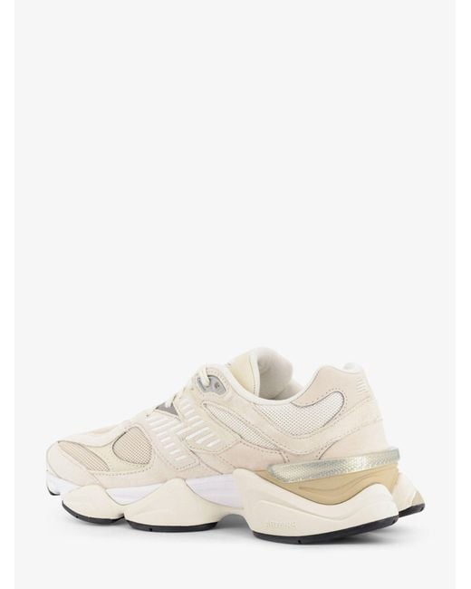 New Balance White 9060 Mesh Sneakers With Suede Inserts