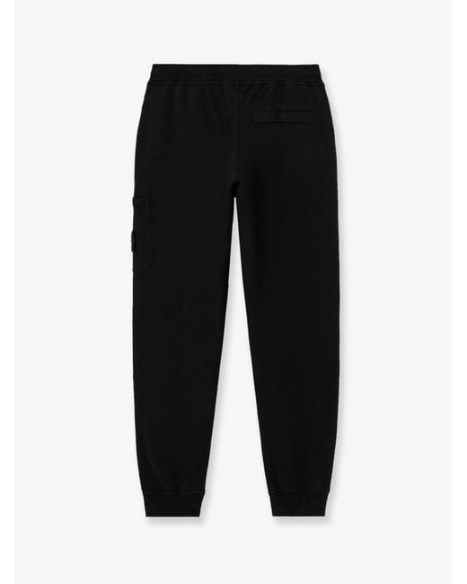 Stone Island Black Cotton Trousers for men