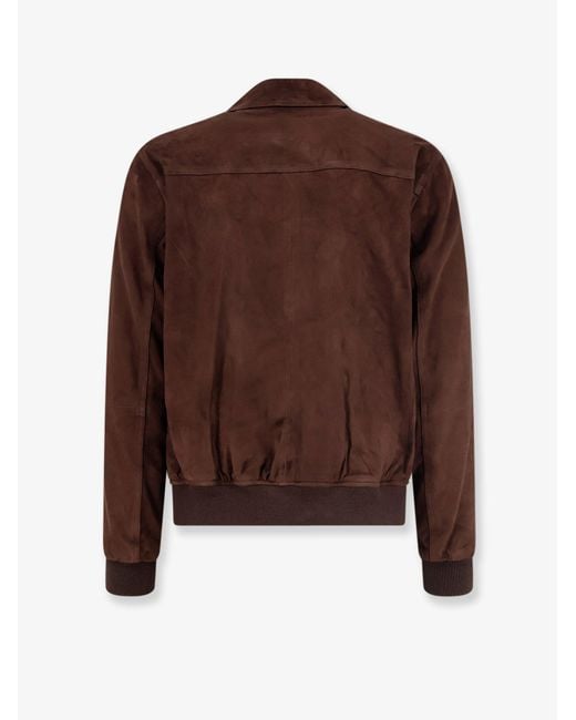 Arma Brown Tomme Reversible Suede Jacket for men