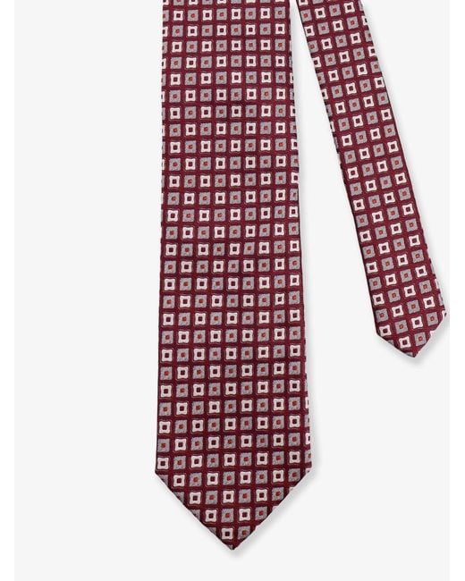 NUGNES 1920 Red Silk Tie for men