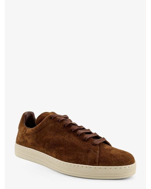 Tom Ford Brown Warwick Suede Sneakers for men