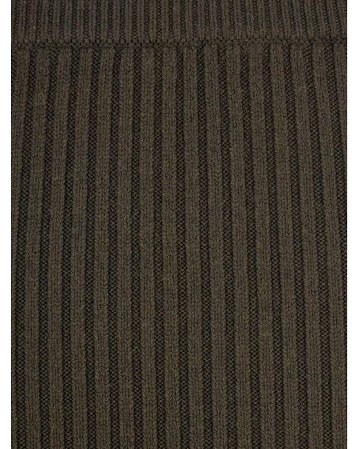 Max Mara Green Boris Wool And Cashmere Long Skirt