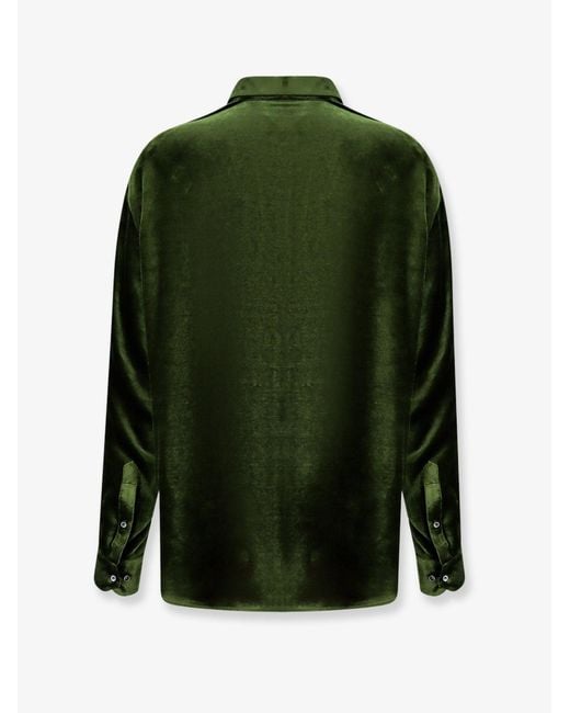 Giorgio Armani Green Viscose And Silk Blend Shirt for men