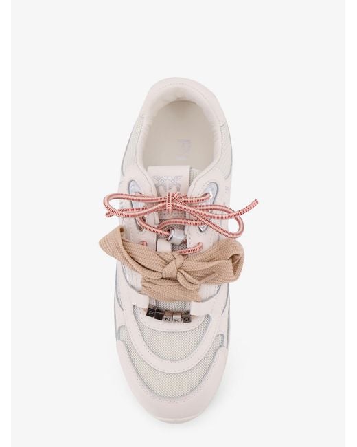Pinko Pink Yulia Mesh Sneakers With Leather Inserts