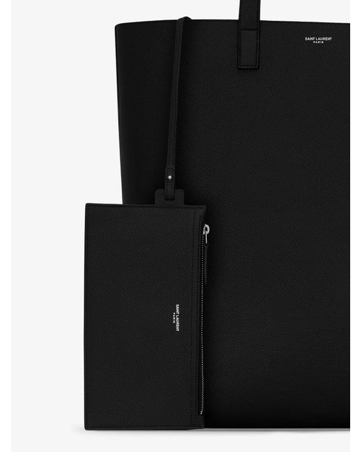 Saint Laurent Black North/South Leather Tote Bag for men