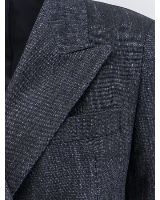 Tagliatore Blue Parigi Mélange Linen And Viscose Suit