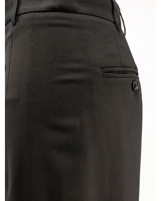 Semicouture Black Virgin Wool Blend Trousers