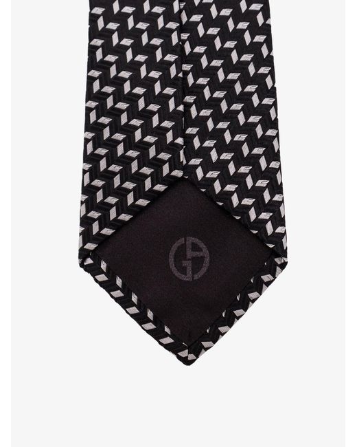 Giorgio Armani Black Silk Tie for men