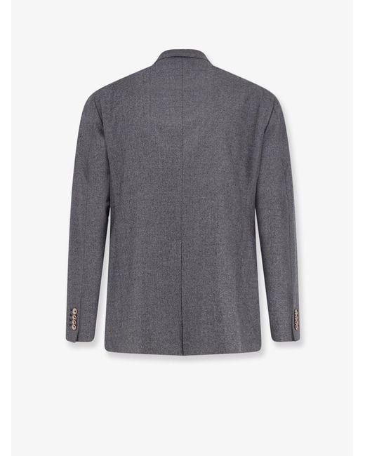 Tagliatore Gray Double-Breasted Stretch Virgin Wool Suit for men