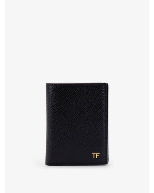 Tom Ford Black Leather Cardholder With Logo for men