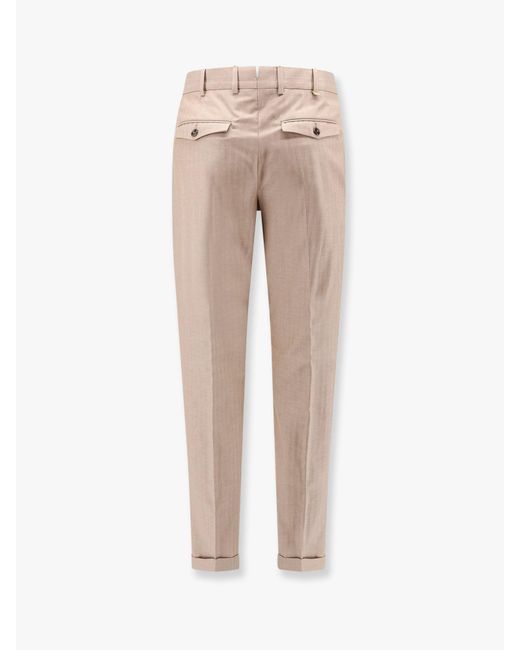Pantalone Edge Silkochino Con Pinces di PT Torino in Natural da Uomo