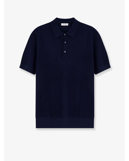 Bramani Cashmere Blue Cotton And Silk Blend Polo for men