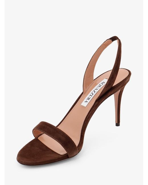 Aquazzura Brown So Nude Suede Sandals