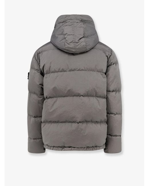Stone Island Gray Nylon Metal Down Jacket for men