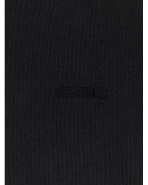 The Attico Black Cotton T-Shirt With Embroidered Logo On The Front