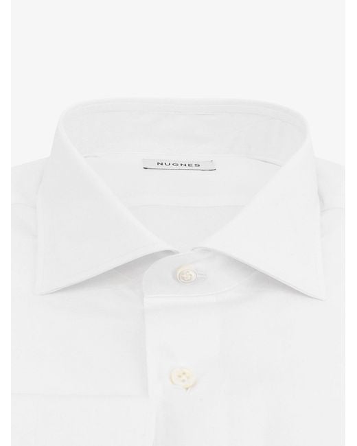 NUGNES 1920 White Cotton Shirt for men