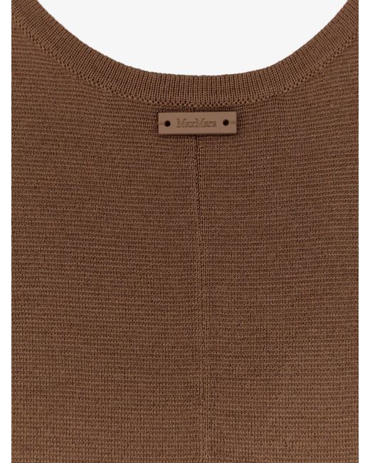 Max Mara Brown Aceri Virgin Wool Long Dress