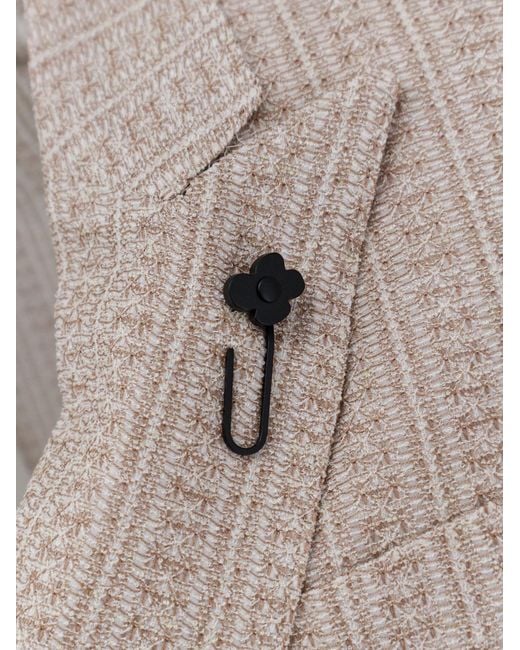 Lardini White Liknit Double-Breasted Blazer for men