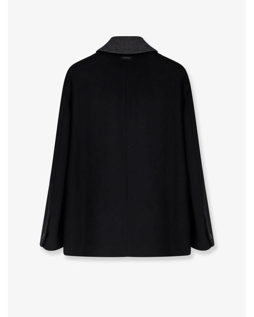 Lardini Black Goslin Pure Virgin Wool Coat for men