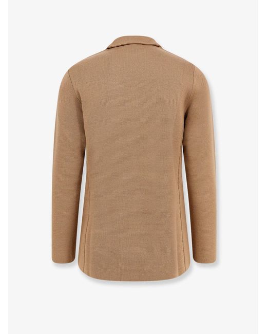 Lardini Natural Knitted Blazer With Iconic Brooch for men
