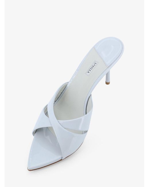 Le Silla White Shirley Patent Leather Sandals