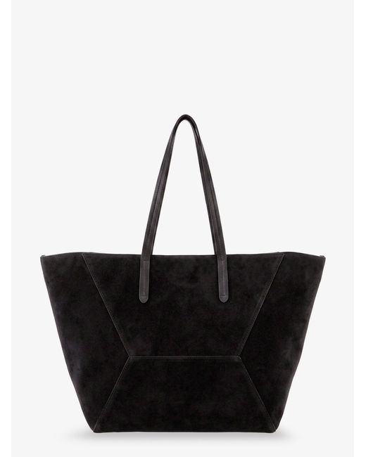 Brunello Cucinelli Black Bc Duo Suede Shoulder Bag With Engraved Logo