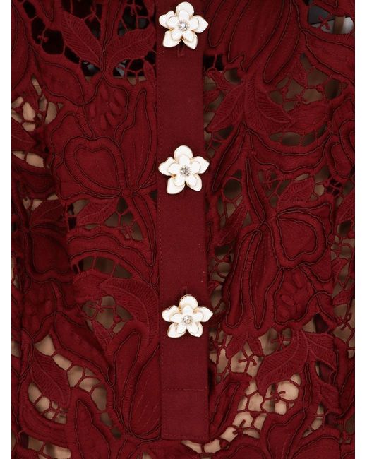 Self-Portrait Red Self Portrait Lace Mini Dress