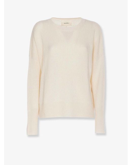 Lisa Yang White Mila Cashmere Sweater With Ribbed Knit