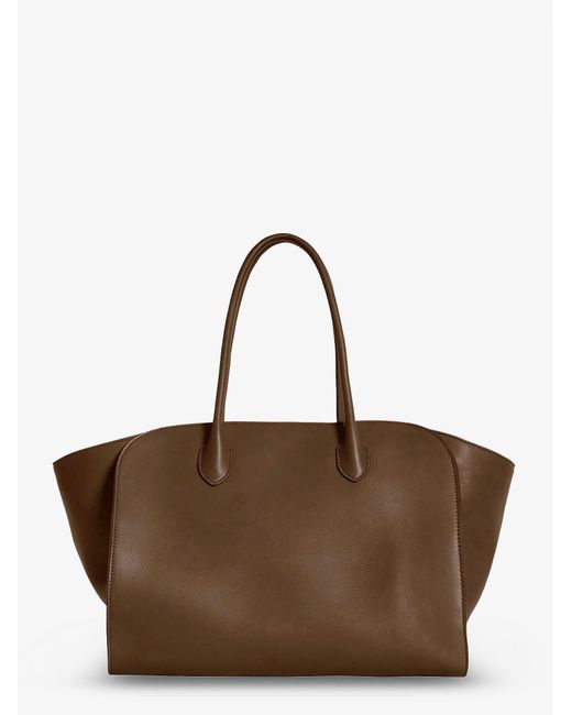 The Row Brown Marlo 14 Leather Shoulder Bag