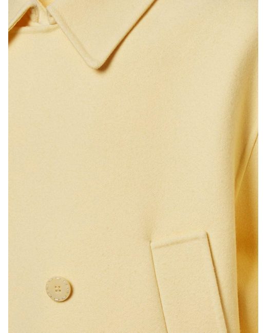 Fendi Natural Double-Breasted Wool Coat for men