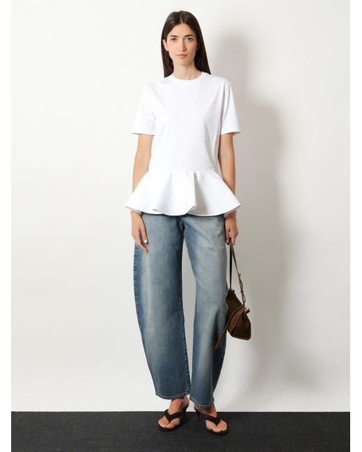 Alaïa White Crinoline Cotton Jersey T-Shirt