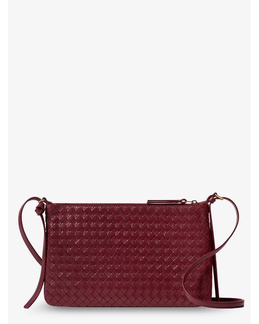 Bottega Veneta Purple Piccolo Intrecciato Clutch With Shoulder Strap