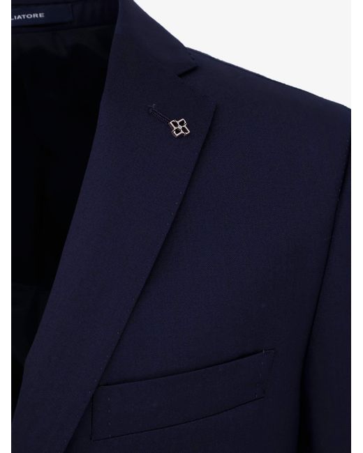 Tagliatore Blue Single-Breasted Virgin Wool Suit for men