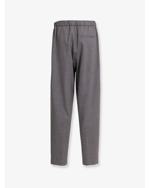 Seven Gauge Gray Light Wool Trousers for men