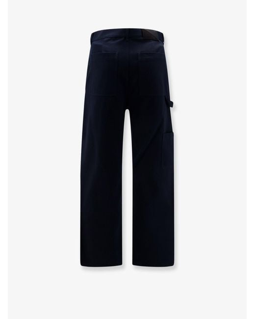 Loewe Blue Denim Trousers With Contrasting Embroidered Logo for men
