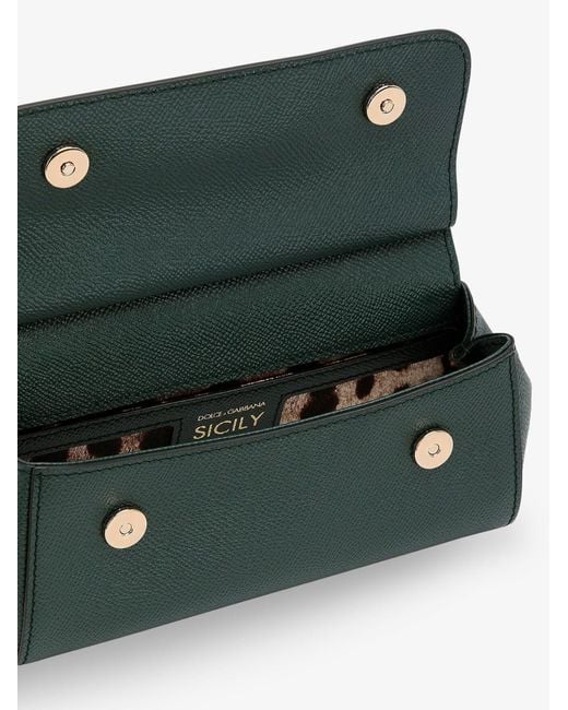 Dolce & Gabbana Green Sicily Leather Crossbody Bag