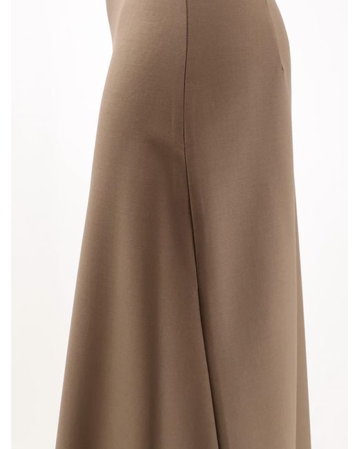 Nude Natural Wool Blend Long Skirt