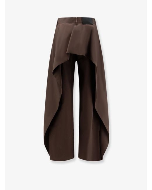 Loewe Brown Cotton And Silk Blend Trousers