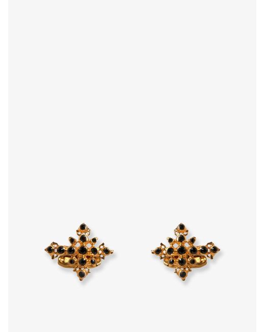 Dolce & Gabbana Metallic Cufflinks With Crystals, Brass for men