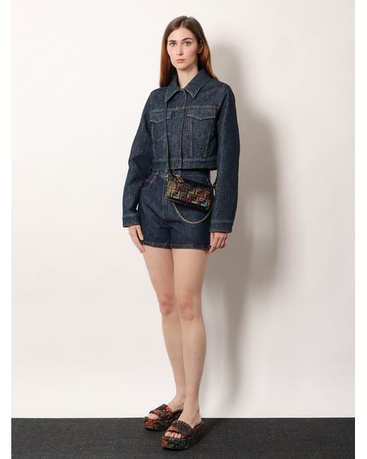 Fendi Blue Denim Shorts