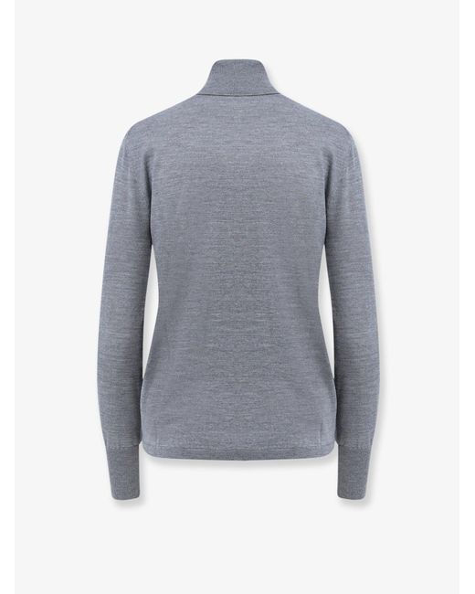 Aspesi Blue Turtleneck Virgin Wool Sweater
