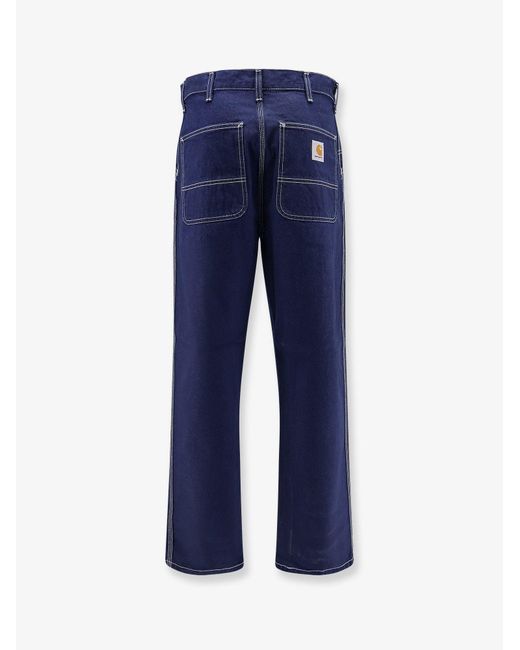 Carhartt Blue Norco Relaxed Straight Fit Trousers for men