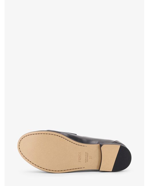 Fendi White Leather Scrunch Loafers