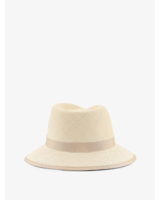 Cappello Con Nastro di Max Mara in Natural