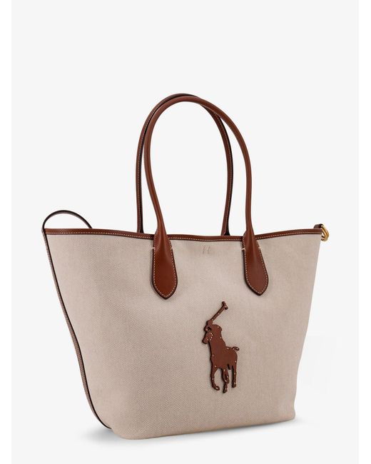 Polo Ralph Lauren White Canvas Shoulder Bag With Front Logo Patch