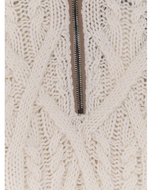 Boss White Harpreno Virgin Wool And Cashmere Sweater for men