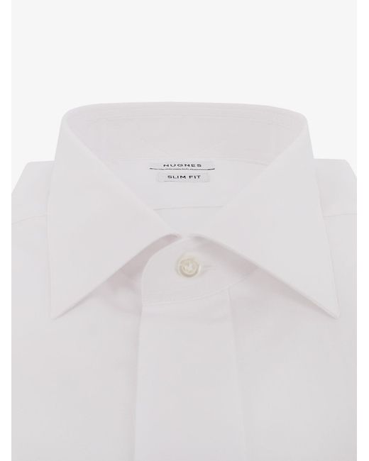 NUGNES 1920 White Cotton Shirt for men