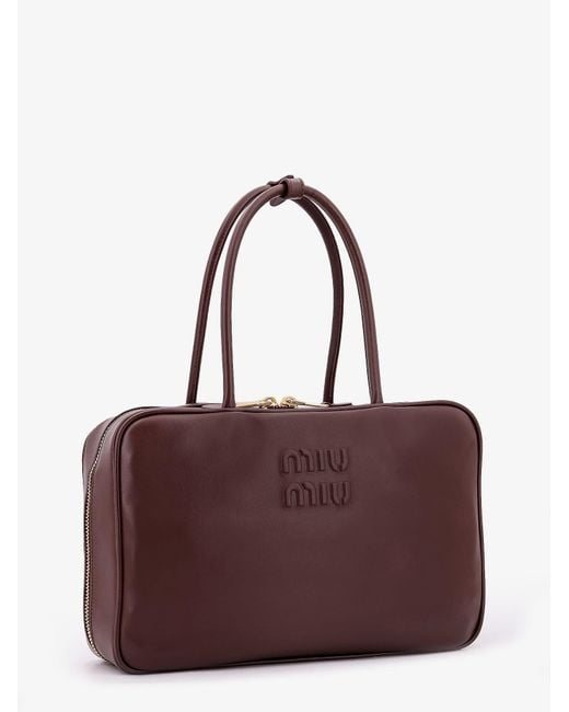 Miu Miu Purple Beau Leather Handbag
