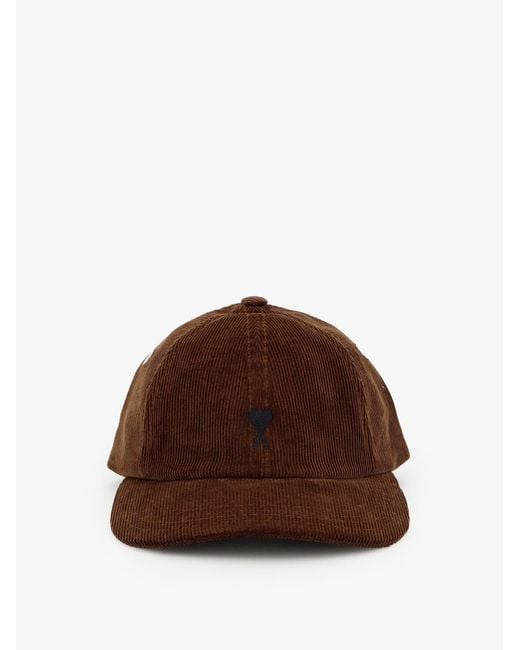 AMI Brown Corduroy Hat for men