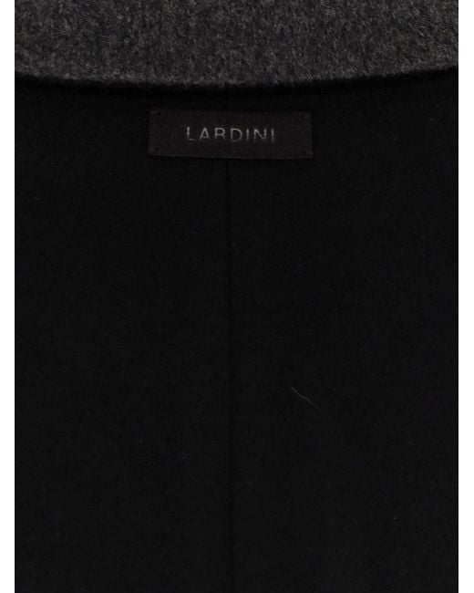 Lardini Black Goslin Pure Virgin Wool Coat for men